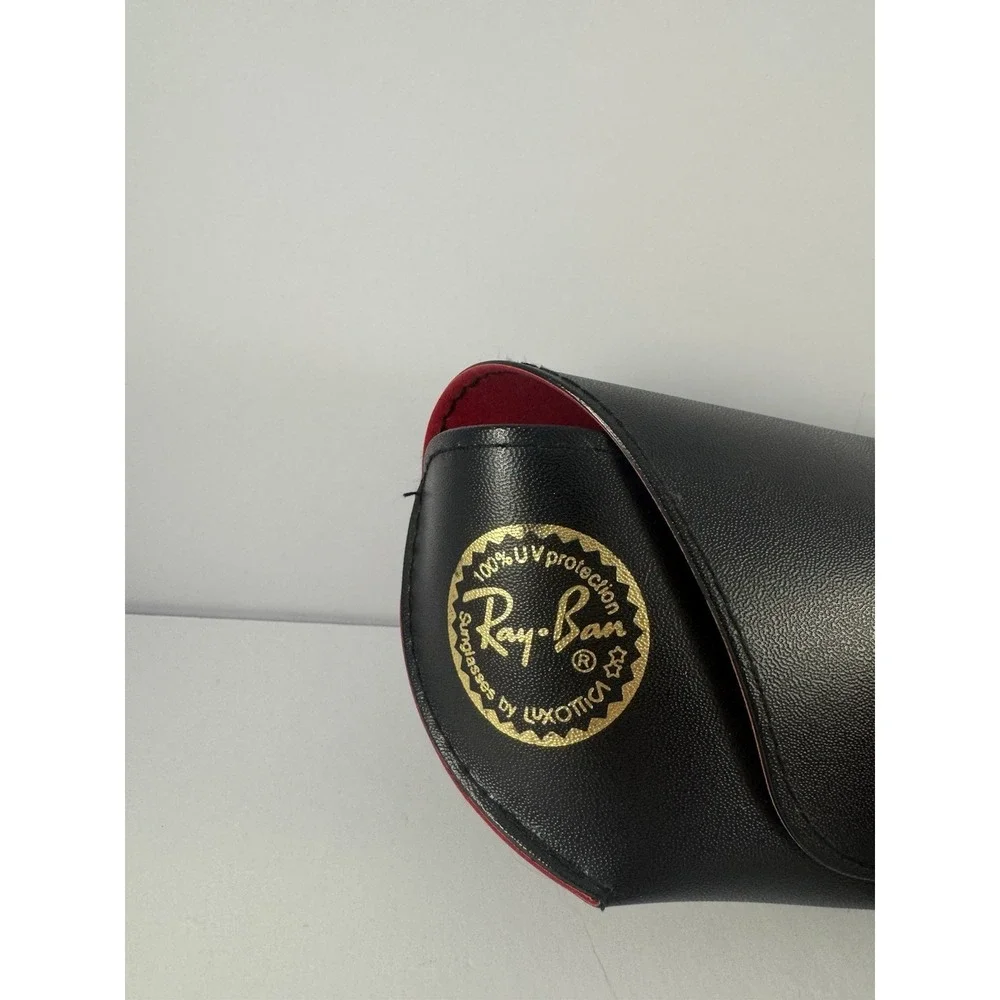Authentic Ray-Ban Sunglasses‎ Leather Case - Black leather Red velvet liner